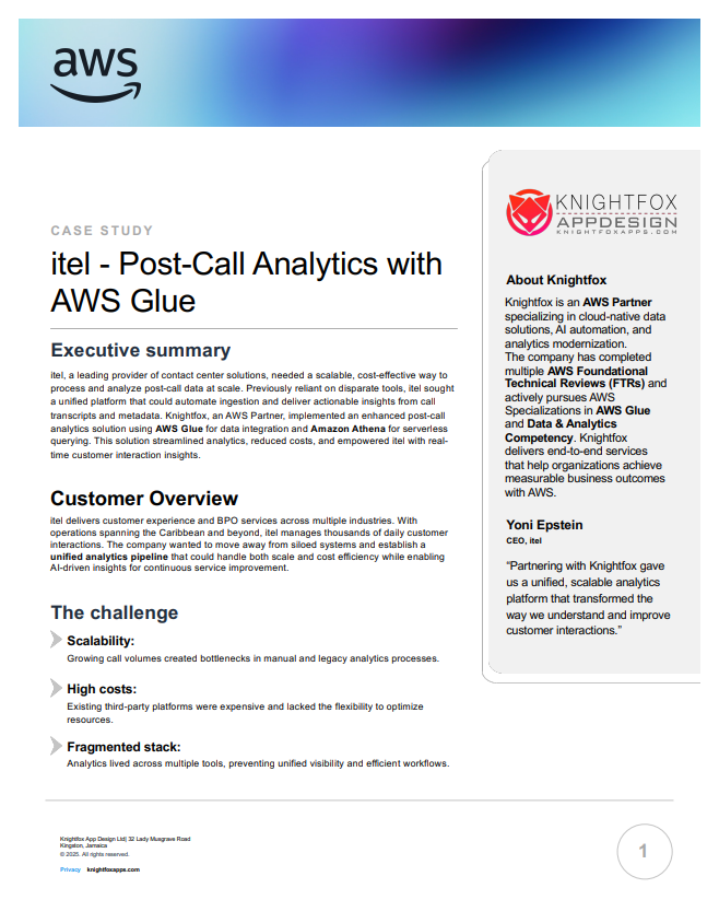 itel - Post-Call Analytics with AWS Glue